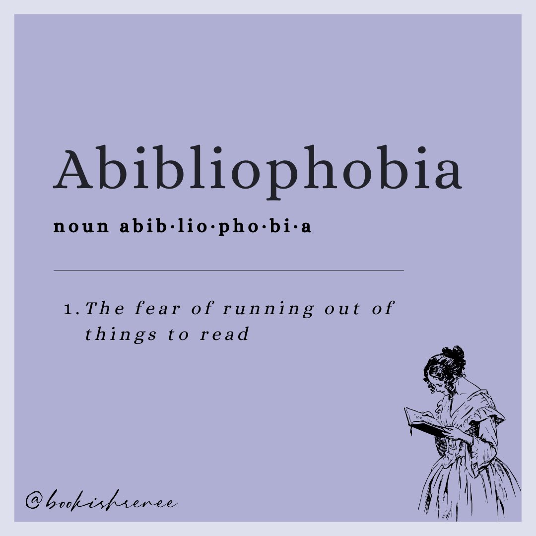 Abibliophobia
noun abib·lio·pho·bi·a
————————————
1. The fear of running out of things to read

#funfactfriday #factfriday #bookishwords #booklover #bookphobia #readingphobia #reading #vocabulary #readmore