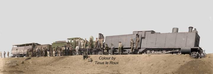 thyphoidjack's tweet photo. Anglo Boer War
Armoured trains continued: The first shots of the war rang out in the Cape Colony. On 13 October 1899 a group of Boers captured the armoured train HMT Mosquito at Kraaipan, about 73 km south of Mafeking. The train was hit by Transvaal State Artillery fire https://t.co/Fv7p1MJROa