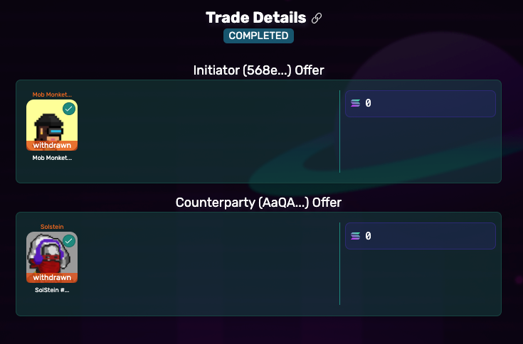 rekkaro's tweet photo. @YawwwNFT @QuantumTraders_ @SolanaMBS @TheSuitesNFT @TaiyoRobotics Trade Completed!

Needed one extra @SolSteiNFT 
Exchanged my Mob Monkette for @heilmann_ando Solstein
#YawwwGiveaway https://t.co/9LfMde5bpw