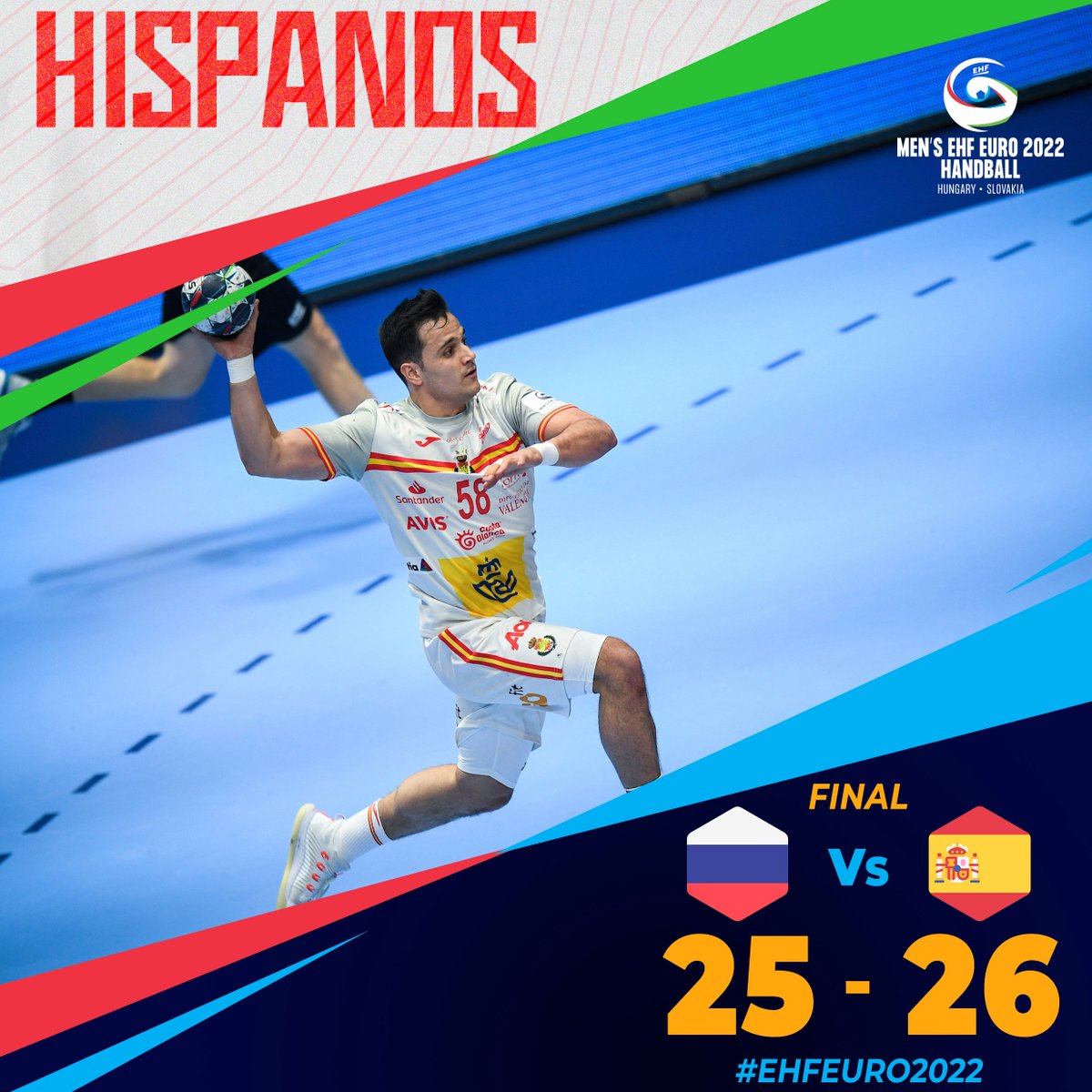 🏆 <a href="/EHFEURO/">EHF EURO</a>
📌 Main Round - J.2
⏱️ 60' - Final
🆚 Rusia 🇷🇺 25:26 🇪🇸 España
🏟 Ondrej Nepela Arena
📺 <a href="/teledeporte/">Teledeporte</a>

🖋️ ¡LE DA AL PALO! ¡¡VICTORIA DE ESPAÑA!!

#️⃣ #Hispanos #EHFEURO2022 #WatchGamesSeeMore