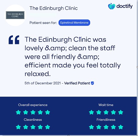 EdinburghClinic's tweet photo. Fantastic to see another five-star review for The Edinburgh Clinic day hospital. https://t.co/cAscugRRUx