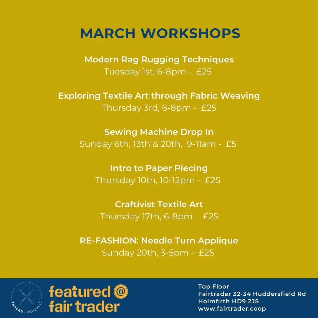 thread_republic's tweet photo. 🎉 Our website is now LIVE! 🎉
https://t.co/iQKynYWxPZ
You can find out more about us, sign up to our mailing list and view all our upcoming workshops & events at @FairTradersCoop (there's lots!) https://t.co/NY1TMKhZTd