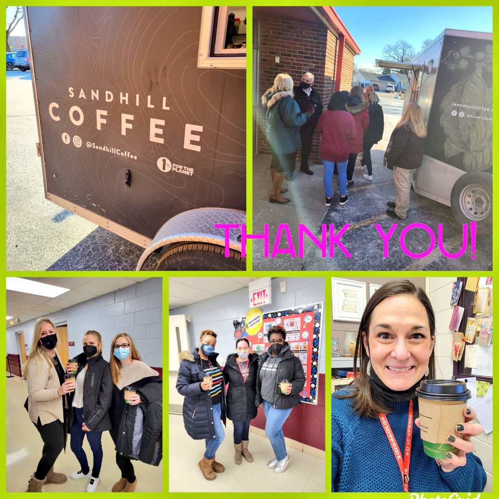 Thank you to our D109 District Administrators for providing coverage for our teachers as they picked up such a special treat this morning! The <a href="/sandhillcoffee/">sandhillcoffee</a> vanilla chai latte hit the spot!