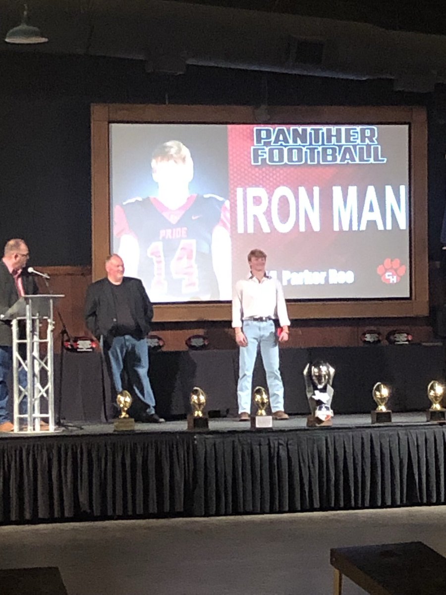 Panther Football Banquet Prestigious Awards Given to Two Outstanding Young Men!     PANTHER PRIDE <a href="/masonmurdock111/">Mason Murdock</a> and IRON MAN <a href="/Parker_Roe14/">Parker Roe</a> <a href="/CoachKirkMartin/">Kirk Martin</a> <a href="/GCISD_Athletics/">GCISD Athletics Dept.</a> <a href="/CHHS_sportsmed/">Colleyville Heritage High School Sports Medicine</a> <a href="/RiverRanchFWSY/">RiverRanchStockyards</a> <a href="/DavidDenning2/">David Denning</a> <a href="/CHPantherPride/">Colleyville Heritage</a> <a href="/PantherFBBoost/">CHHS Panther Football Boosters</a> #BeUncommon