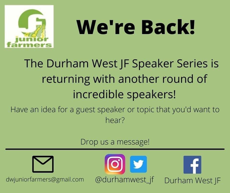 We're back with the Durham West JF Speaker Series in 2022!
Thank you again for all the support in 2021, and we've got another great couple of ideas in the works for a few more nights in 2022!
Got an idea for a topic/guest speaker in 2022? Drop us a message!