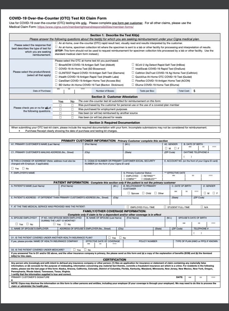 I had to print out my at home Covid test reimbursement form this morning. My insurance company informed me that there is not an online option. Who has a fax machine in 2022? We can do better! #CovidTesting #InsuranceCompanies