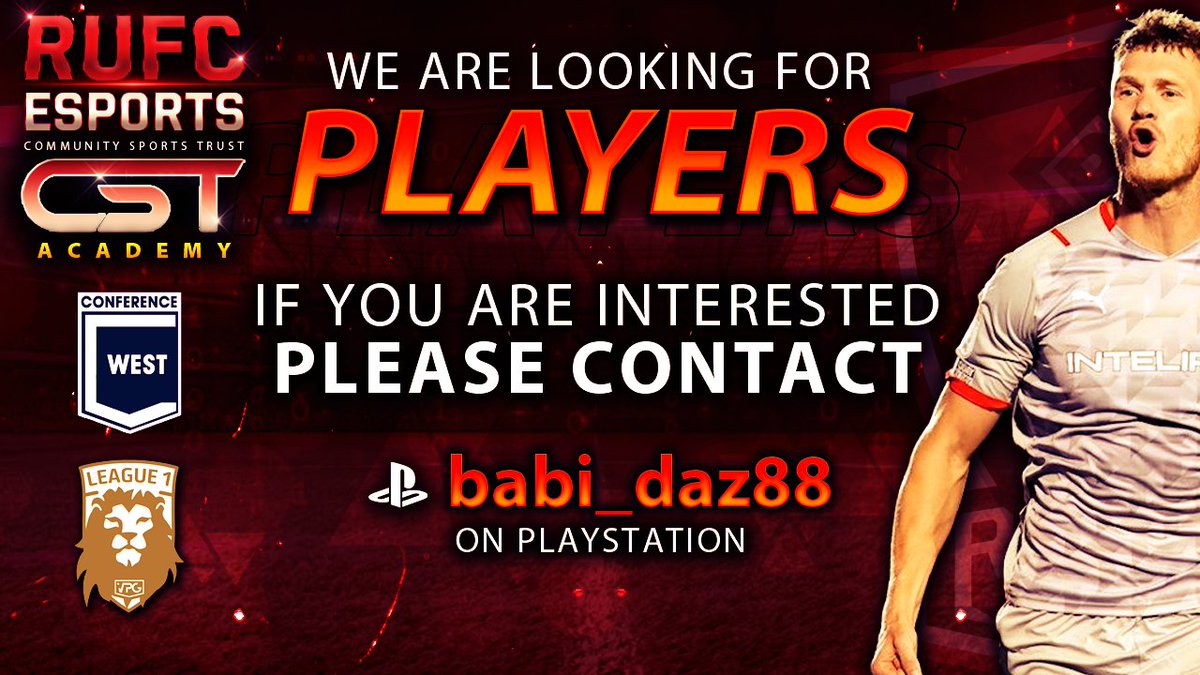 Rotherham United Esports (@rufcesports) on Twitter photo Our CST Academy are still on the look out for the players. Wanna trial message the page or babi_daz88 on playstaion <a href="/OfficialVPG/">Virtual Pro Gaming</a> <a href="/VPGEurope/">Virtual Pro Gaming | Europe</a> <a href="/S6_trialhouse/">S6 Trialhouse | #proclubs</a> <a href="/VPGtransfers/">VPG Transfer Centre</a> all retweets appreciated Our CST Academy are still on the look out for the players. Wanna trial message the page or babi_daz88 on playstaion <a href="/OfficialVPG/">Virtual Pro Gaming</a> <a href="/VPGEurope/">Virtual Pro Gaming | Europe</a> <a href="/S6_trialhouse/">S6 Trialhouse | #proclubs</a> <a href="/VPGtransfers/">VPG Transfer Centre</a> all retweets appreciated