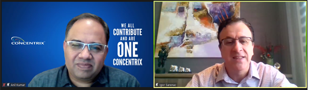 madhumitaphukan's tweet image. Great to learn about the exciting journey, challenges and learnings from the Sales perspective from Igor Sarenac, SVP, Sales at #concentrix in a fireside chat hosted by Anil Kumar, VP, Global Analytics, Concentrix.  

#ConcentrixAnalytics #Analytics