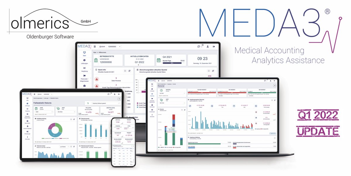 Das neue Q1 2022 MEDA3 Update ist verfügbar!
#Hausarzt #Olmerics #MEDA3 #Allgemeinmedizin #eHealth #Praxissteuerung #Praxisberatung #Praxis #Neurologie #Abrechnungsoptimierung #Abrechnungscontrolling
