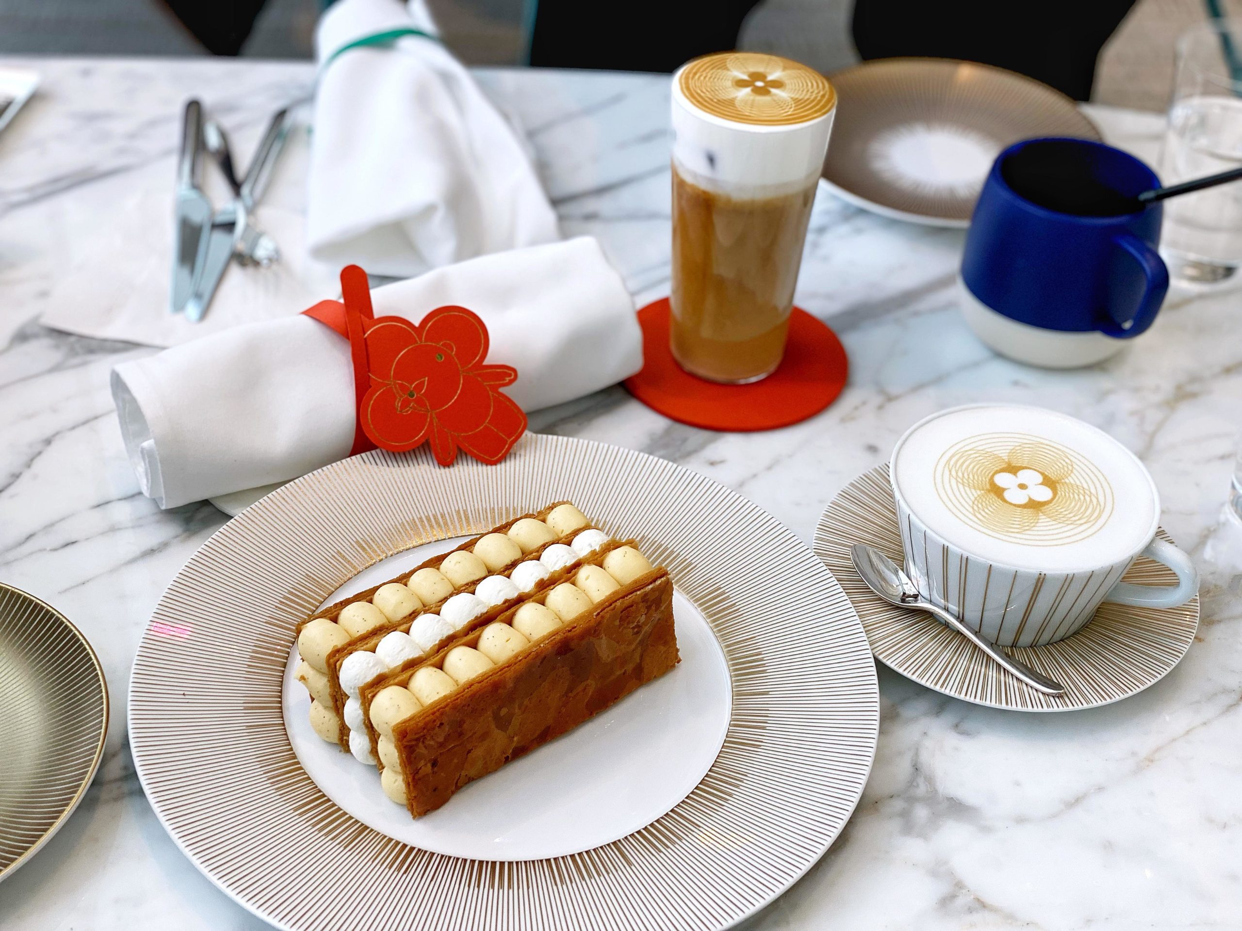 Dining Cooking on X: Mille-feuille and caffelatte at Le Café V (Louis  Vuitton) in Osaka #Food #FoodPorn #FoodPorn    / X