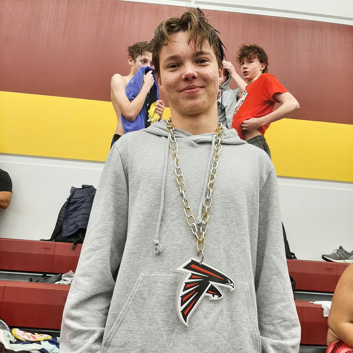 WHTSwimming's tweet photo. Congrats to SR Derek VanLanen on his State Consideration 50 Free last night during our victory over NW and West. #falconchain https://t.co/dU0Wgndt8i
