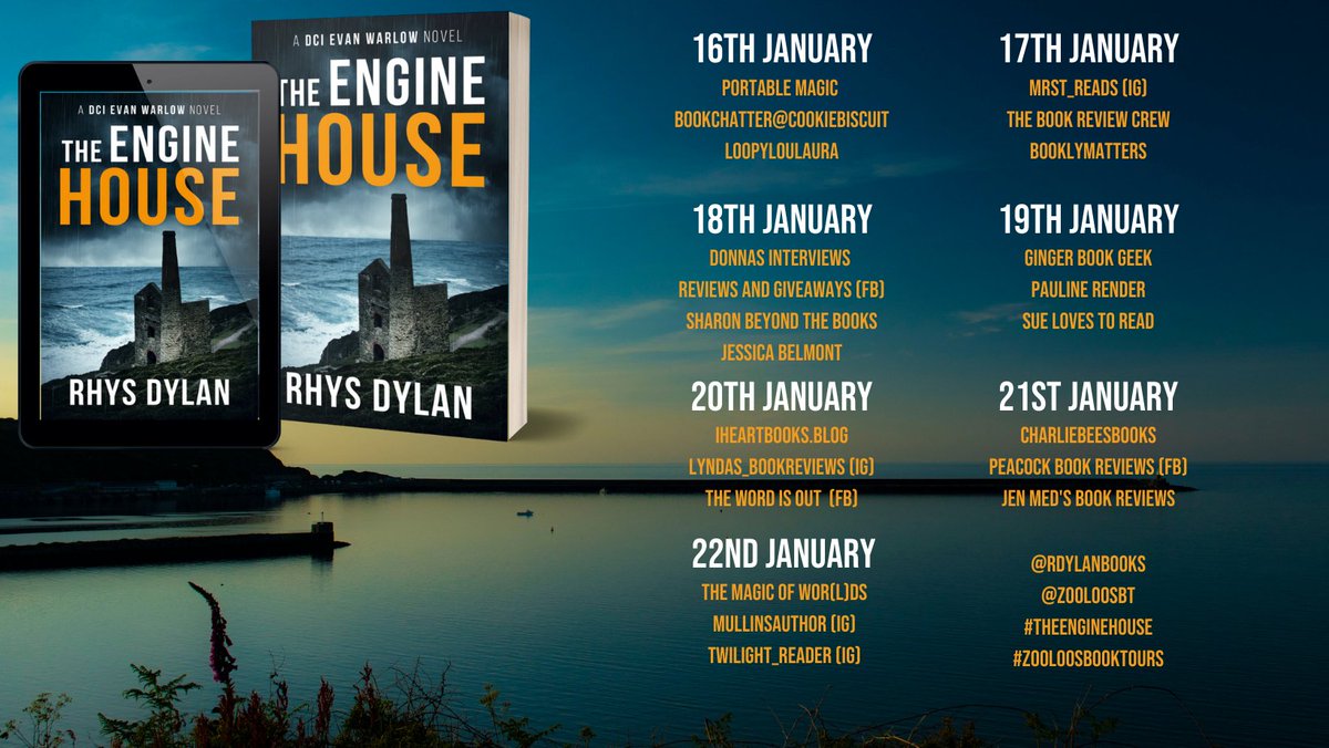 ZooloosBT's tweet photo. MASSIVE thanks to @mgriffiths163 @Charliebeesboo1 and @Peacockreviews for your posts today on the #booktour for #TheEngineHouse
We are back tomorrow for the final day with @MagicofWorldsBE @MullinsAuthor and #twilight_reader - see you then!
@RdylanBooks #ZooloosBookTours https://t.co/d18wOHCTvr