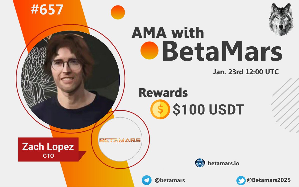 CryptoTitans1's tweet photo. 🖤AMA Series with BetaMars

🎁Prize: 100$ USDT
📆Date: January 23rd 12:00 UTC , 2021
🏨Venue: https://t.co/p9cKLy8V2y

Rules: 
- https://t.co/ARK8oIuMfN

 Follow 
@CryptoTitans1 
  &amp;
@Betamars2025

2. Like Retweet &amp; Comment Your Questions (3 Questions Max) Tag 3 friends. https://t.co/adnAYTFTBF