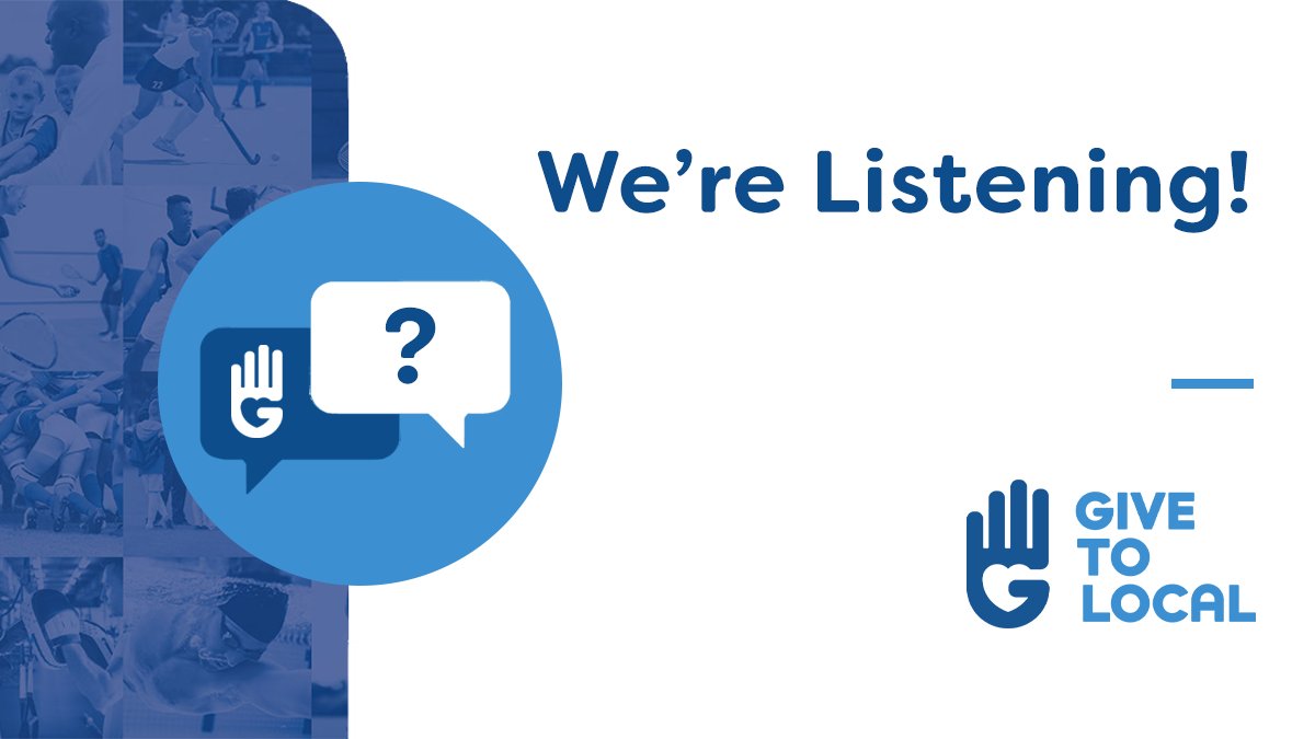 WE'RE LISTENING | Evolving Our Service

At GiveToLocal, our team are constantly in touch with clubs, businesses &amp; partners to look at ways we can improve and evolve our service.

Like to find out more about GiveToLocal and our aims to support clubs? Visit: zurl.co/s8a4