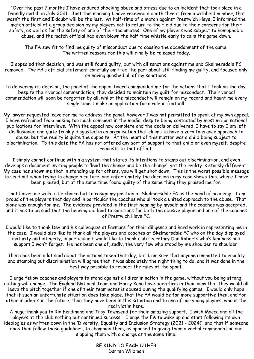 neo2daz's tweet image. Sad day for me today but something that needs to be aired. @SkySportsNews @SkySports @mrchrishull @BBCSport @kickitout @SanjayKickItOut @Towno10 @rioferdy5 @GNev2 @Skemutdofficial huge thanks to @ParmarsSports and in particular @dkp_official for their amazing help #EnoughIsEnough