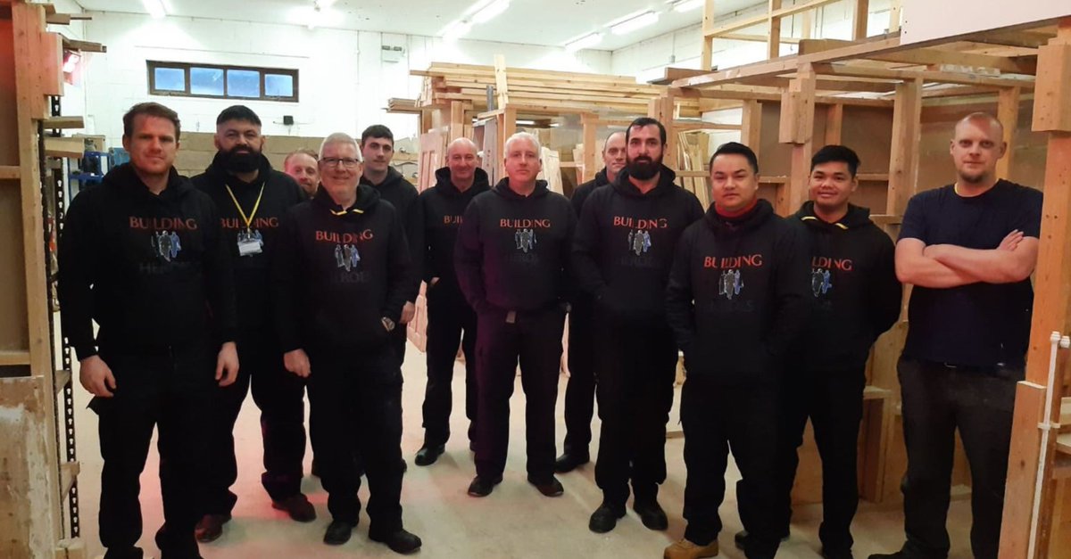 buildingheroes's tweet photo. Colchester's 30th Cohort got underway earlier this month 👷

With 13 learners and over 240 years military experience between them they got stuck straight into learning new carpentry skills!

#construction #cohort #learners #military #serviceleaver #constructioncourse #course https://t.co/eimVwfEX9g