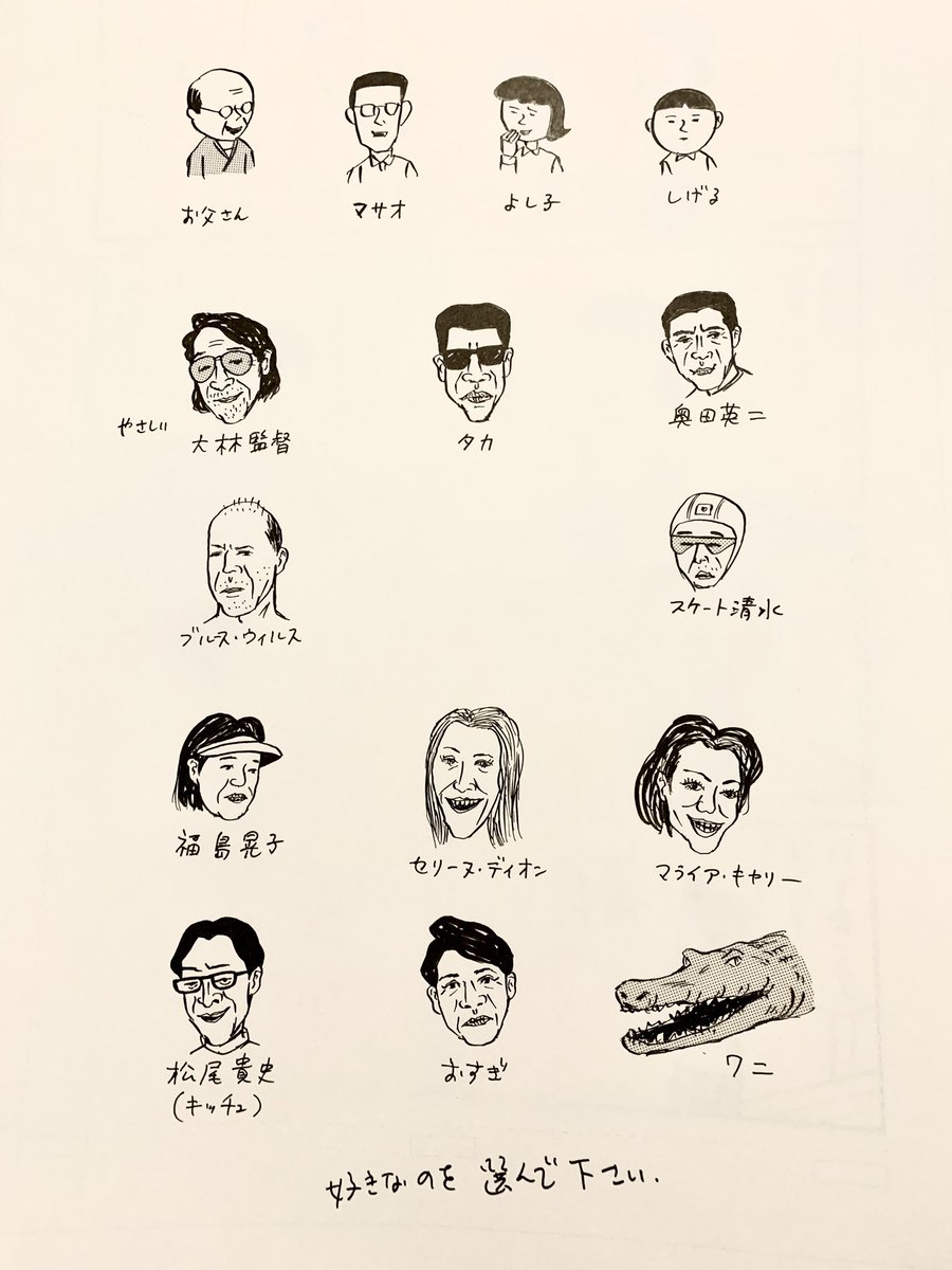 大昔に描いた似顔絵が出て来ました。 