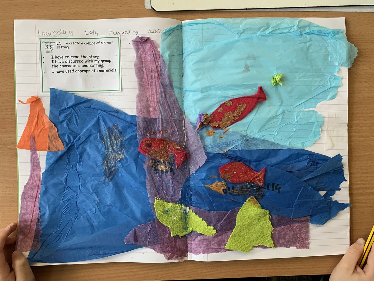 StroudGreenSch's tweet photo. Look at year 2’s lovely Rainbow Fish collages 🌈 🐟 #literacy #reading #crosscurricular https://t.co/Hg1Suwr4XP