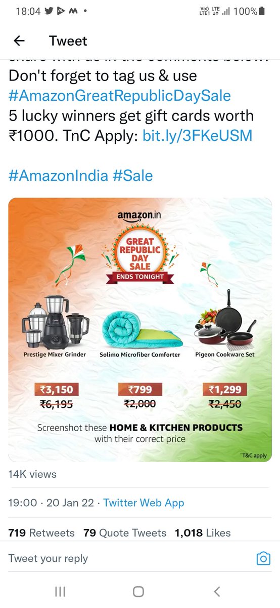 Jass2398's tweet photo. @amazonIN #ContestAlert #AmazonGreatRepublicDaySale @amazonIN https://t.co/tRjB4tQWRs
