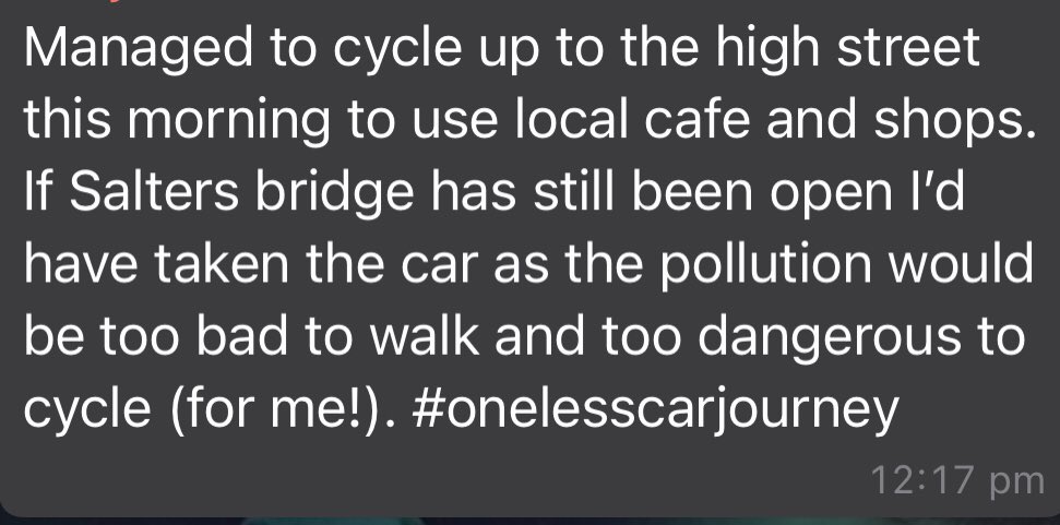 welovesalters's tweet photo. “LTNs kill off business”. Au contraire, a high street thrives when people shop locally and space is reclaimed to enjoy our local businesses. #onelesscarjourney indeed. #shoplocal @NewCycling @space4gosforth https://t.co/VNVa7qtneh