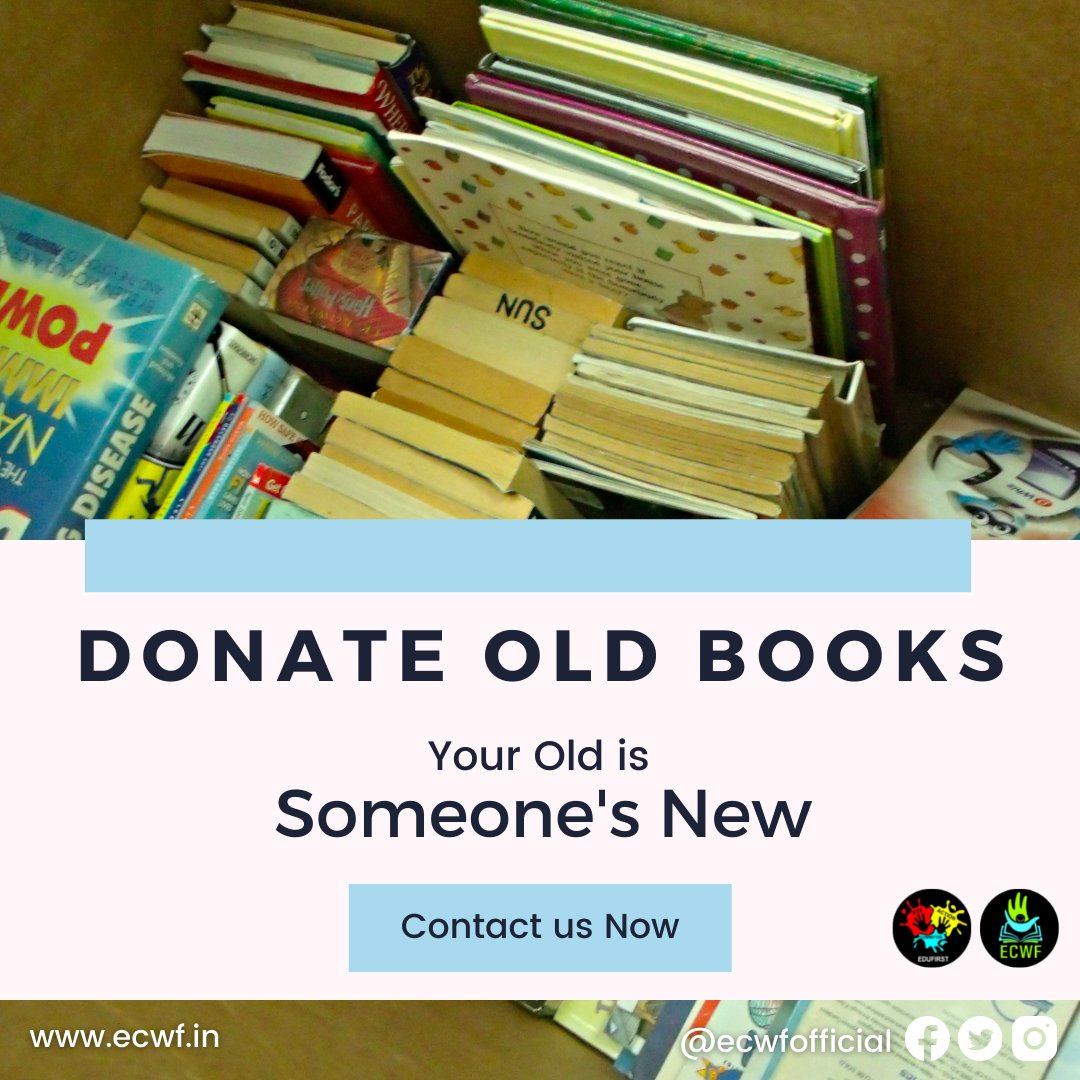 Contact: +91 70200 05123 to donate your old books and essentials to the only ones who really need them.🙏🏻

Visit ecwf.in for further info🤍
.
.
.
#donate #donateoldclothes #donatebooks #donatebooksforkids #donatetoday #donatenow #oldbooks #givebooks #poorkids