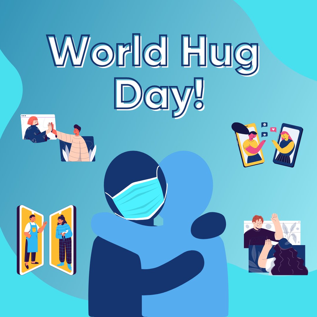 HRHealth_'s tweet photo. It's #WorldHugDay! The goal of today is to encourage love &amp; acceptance to create kind &amp; peaceful communities. While our hugs have had to be a little more virtual lately, the messages remain the same. 

Be sure to send virtual hugs to all your loved ones today!😊 https://t.co/MYPp7px43t
