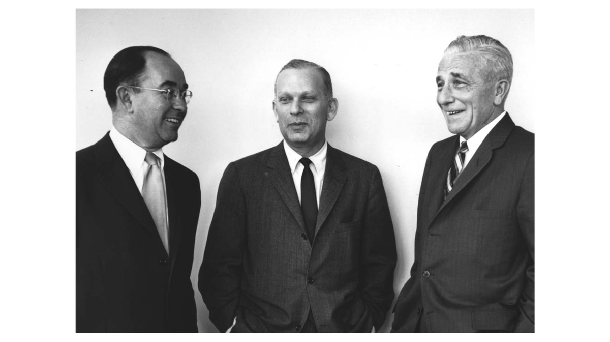 8) Bernbach (center) took Ned Doyle (right), who worked with him at Grey, and Mac Dane (left) and DDB was open for business in 1949.