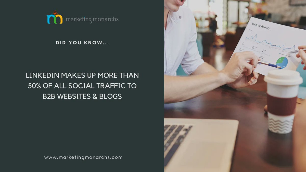 LinkedIn makes up more than 50% of all social traffic to B2B websites &amp; blogs