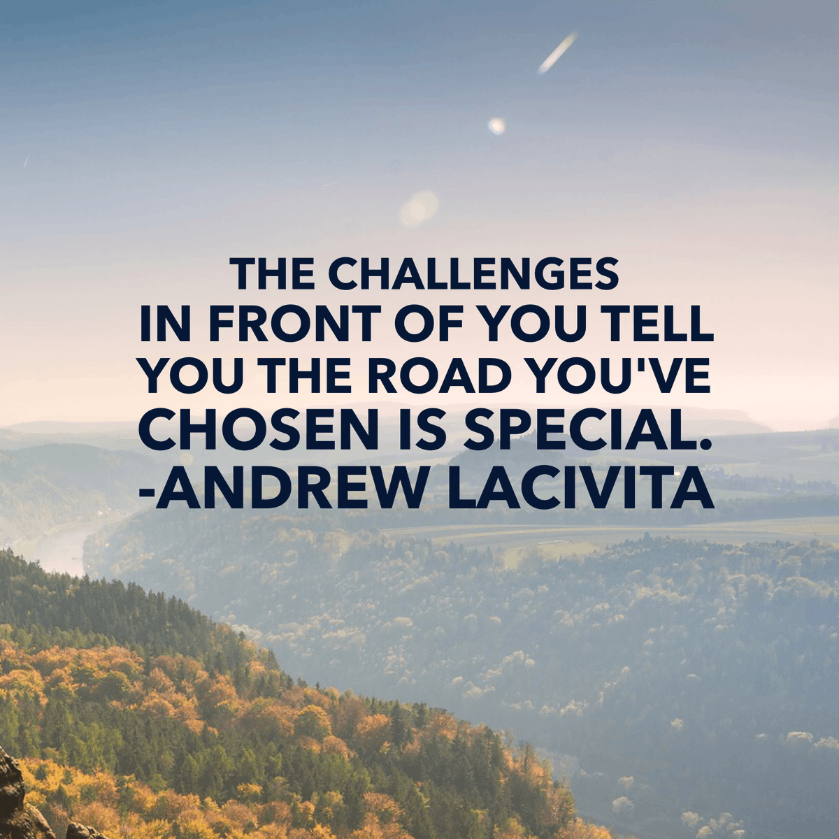 arlacivita's tweet photo. The challenges in front of you tell you the road you've chosen is special. 

#motivation #motivational #motivationquote #inspiration #success #careercoach #todayslinetoliveby #milewalkacademy https://t.co/fZUgJ1vjdu
