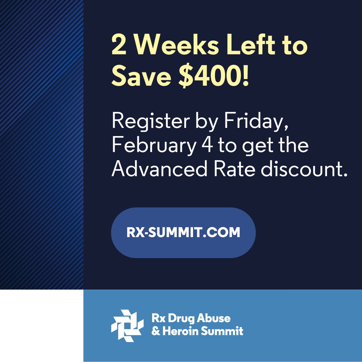 Time is running out to save $400 on registration! Reserve your spot in Atlanta by Friday, February 4. okt.to/ln0WmX

#RxSummit2022