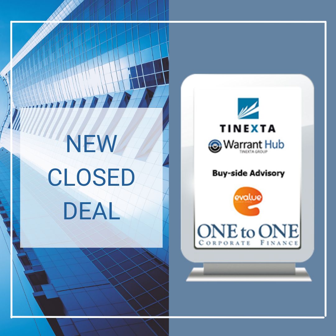 Fabio Lupo (@f_lupo) on Twitter photo .<a href="/onetoone_global/">ONEtoONE Global</a> is pleased to announce a new closed #MnA #CrossBorder #Deal ➡ the Italian company <a href="/tinexta/">Tinexta</a> has acquired 70% of the Spanish company <a href="/EvalueIn/">Evalue Innovación</a> through <a href="/WarrantHub/">Tinexta Innovation Hub</a>
🏆 <a href="/EnriqueQuemada/">Enrique Quemada</a> <a href="/Mariajomtzgil/">Mariajo Martinez Gil</a> <a href="/ONEtoONE__CF/">ONEtoONE CF</a>
#EuropeanFunds #Innovation #PublicFinancing #Tax .<a href="/onetoone_global/">ONEtoONE Global</a> is pleased to announce a new closed #MnA #CrossBorder #Deal ➡ the Italian company <a href="/tinexta/">Tinexta</a> has acquired 70% of the Spanish company <a href="/EvalueIn/">Evalue Innovación</a> through <a href="/WarrantHub/">Tinexta Innovation Hub</a>
🏆 <a href="/EnriqueQuemada/">Enrique Quemada</a> <a href="/Mariajomtzgil/">Mariajo Martinez Gil</a> <a href="/ONEtoONE__CF/">ONEtoONE CF</a>
#EuropeanFunds #Innovation #PublicFinancing #Tax