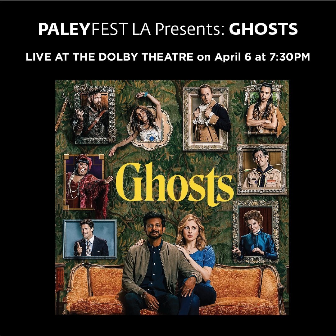 paleycenter's tweet photo. #PaleyFest LA &amp; @CBS invite you to a conversation and live Q&amp;A with the talented cast of #GhostsCBS &amp; #TheNeighborhood. Get tickets now for access to this double feature panel. https://t.co/c4NhfVtL4y https://t.co/BAzsWXOEf1