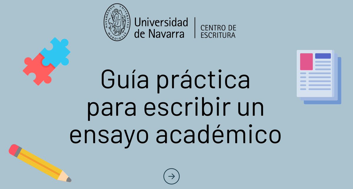 ¿Tienes que escribir un ensayo para una asignatura y no sabes muy bien cómo hacerlo? Copia el siguiente enlace en tu navegador y revisa esta guía que hemos preparado con el <a href="/CoreUnav/">Instituto Core Curriculum</a>: acortar.link/YNzEUk.