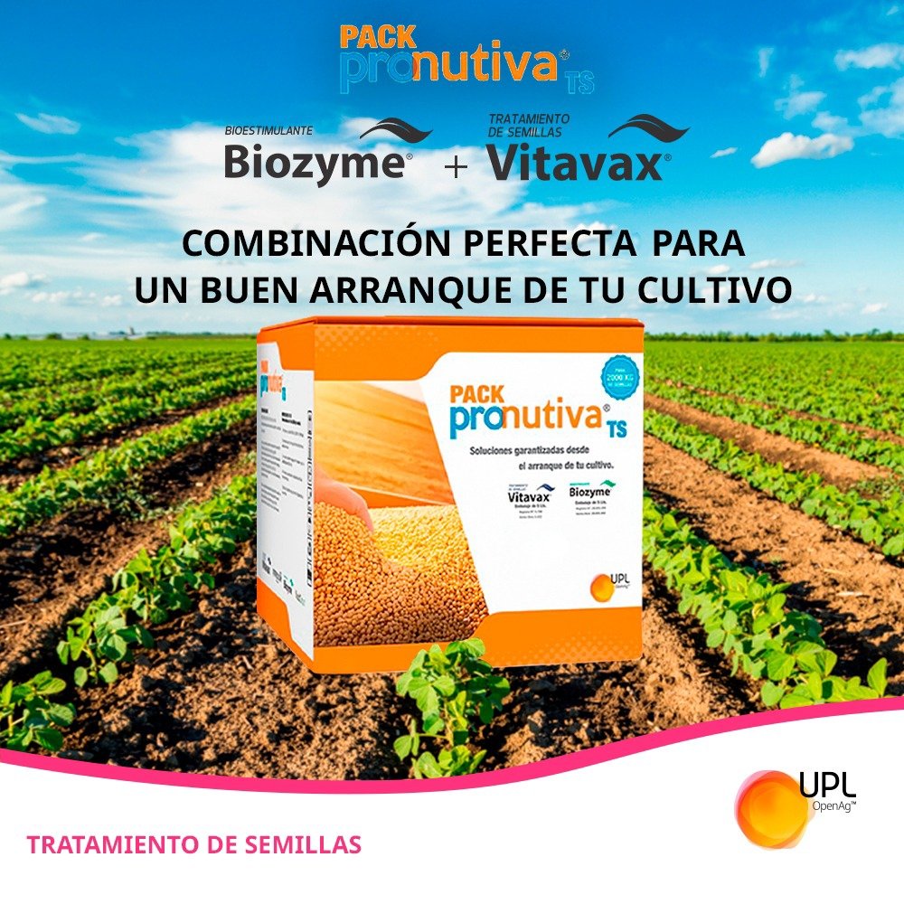 Protección y nutrición para el campo.
Fungicida Vitavax®️ + Bioestimulante Biozyme®️, la mejor combinación para un mejor arranque de tu cultivo de soja.

#SolucionesUPL #PackProNutivaTS #TratamientodeSemillas #SiembraDeSoja #CultivoSoja #UPLParaguay
