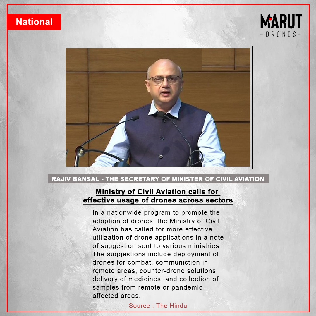Marutdrones1's tweet photo. Now, Drone applications extend in Diverse Fields
The Ministry of Civil Aviation calls for effective usage of drones across various sectors. 
Suggested in Combat, Communication, Medicine delivery, Sample Collections, etc.

#Hepicopter #Marutdrones #Agricopter #marutzap #seedcopter https://t.co/UTMBZaen7l