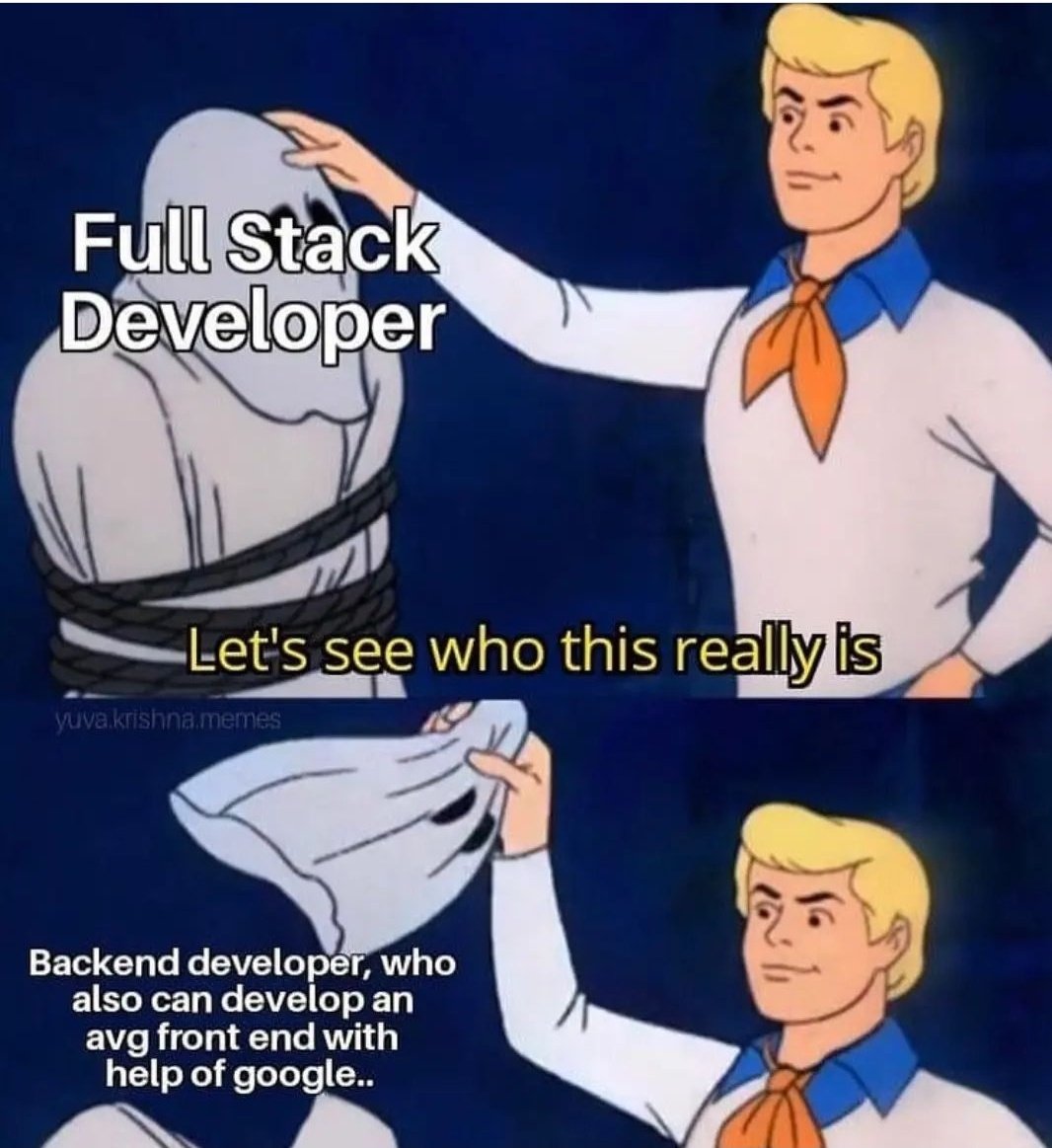 dev_navdeep's tweet image. Who are full stack developers ๐คฃ