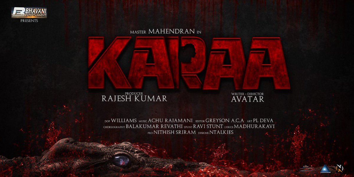 The first TITLE look of #Master @Actor_Mahendran #KARAA movie Directed by #DirectorAvatar Produced by #ProducerRajeshKumar @producerrajesh @directoravatar @achurajamani @NithishProCine @ntalkies_offl