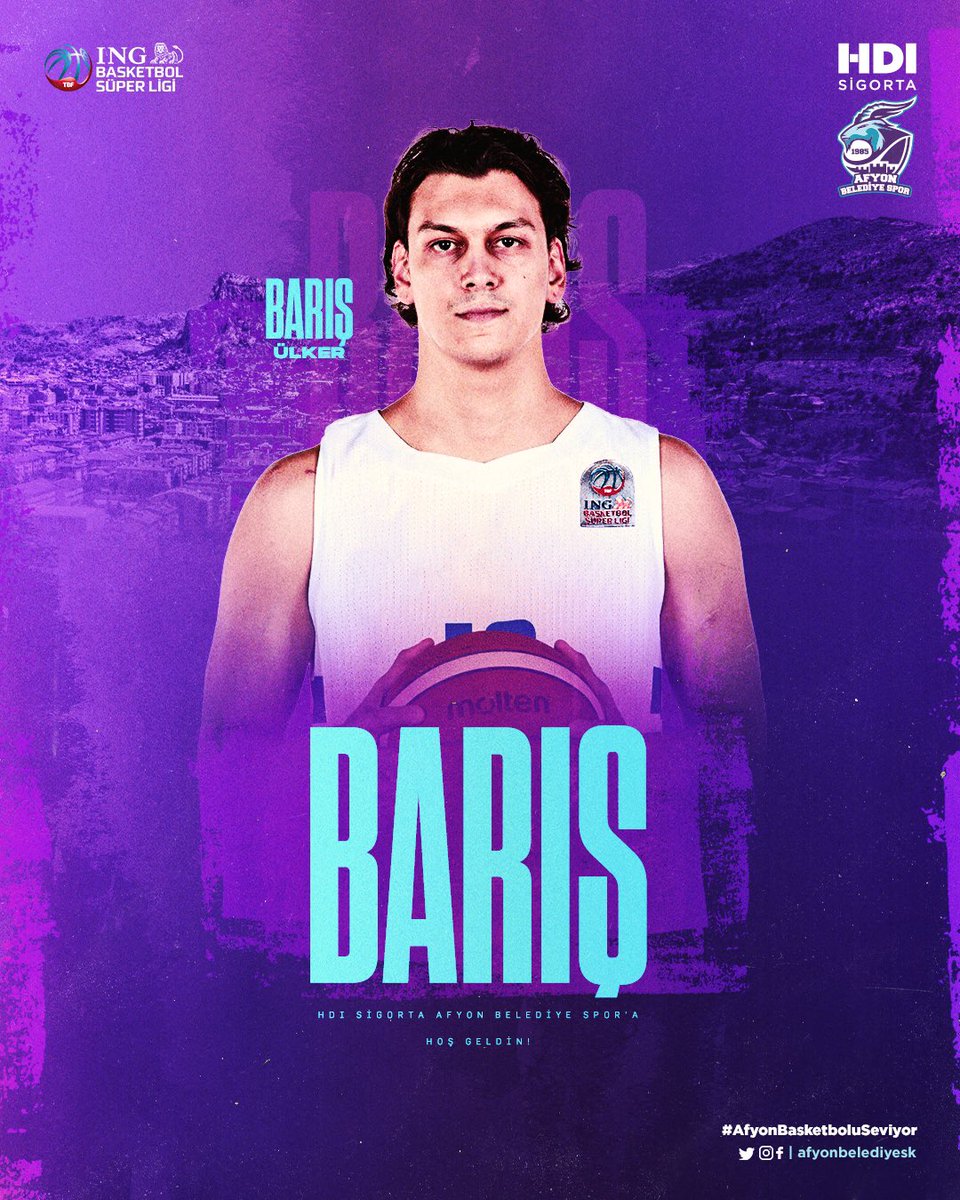 AfyonbelediyeSK's tweet photo. 👋 Ailemize hoş geldin Barış Ülker!

🟪 HDI Sigorta Afyon Belediye Basketbol takımımız, sezona Büyükçekmece Basketbol’da başlayan NCAA’de Georgia Southwestern University çıkışlı forvet Barış Ülker’i transfer etti. 

#️��� #AfyonBasketboluSeviyor https://t.co/UmqItfzZS1