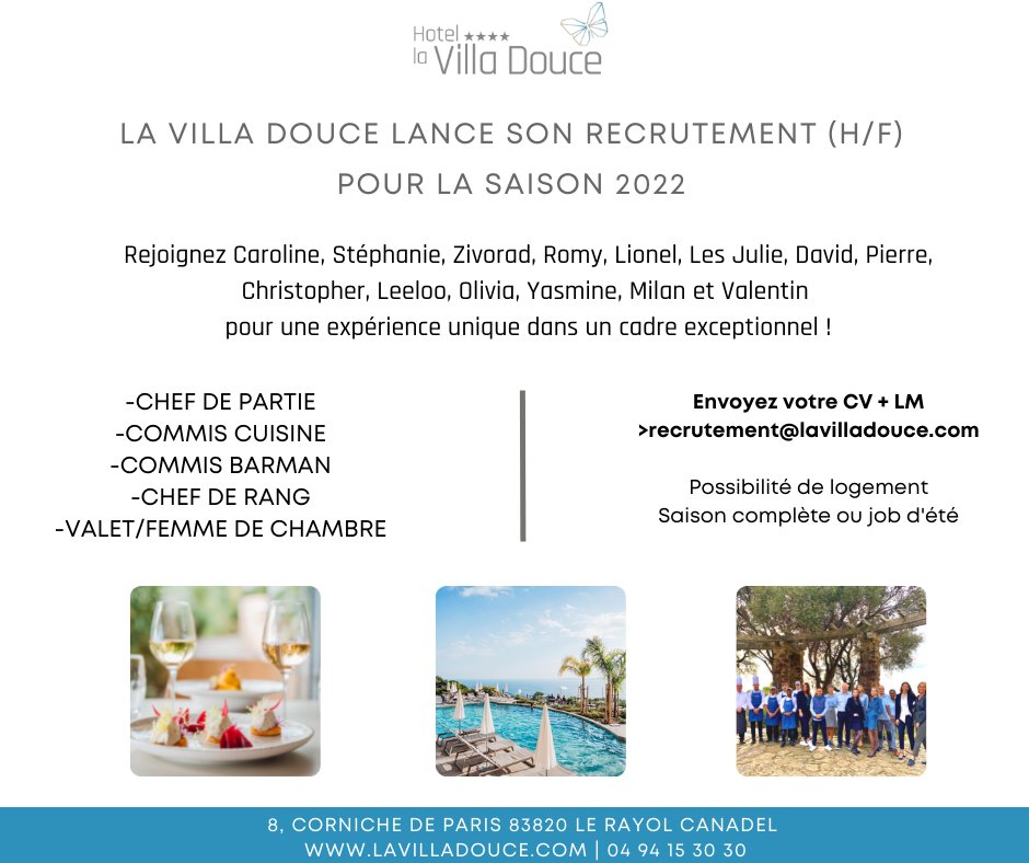 lavilladouce's tweet photo. #recrutement #team #équipe #hotel #hotellerie https://t.co/q3eJmCTbDE