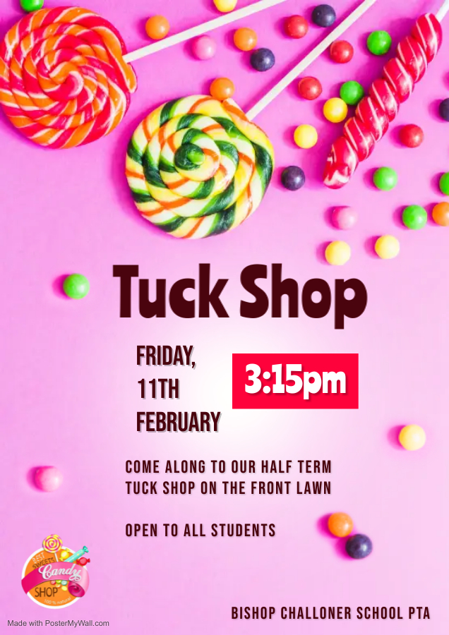 Our fabulous tuck shop is back at the end of half term! Get there quick!