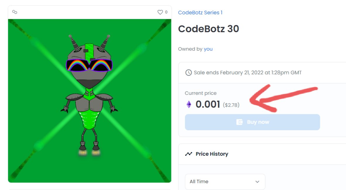 Code_Botz's tweet image. Just listing CodeBotz series 1 #NFTs 

On #opensea 

CHEAP 0.001 #ETH ($2.78)!!!

Middle of listing now but 50 of 100 available as I type this. 

Get your ULTRA CHEAP #NFT 🤯

opensea.io/collection/cod…