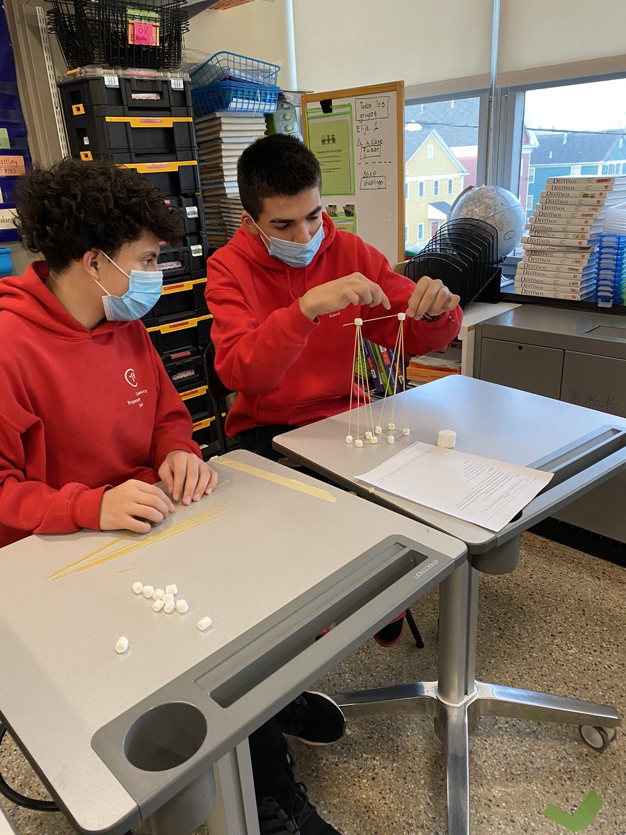 nvanegasRI's tweet photo. STEM Challenge…. Can your team design the tallest spaghetti and marshmallow tower? https://t.co/kXYVHlEZvb