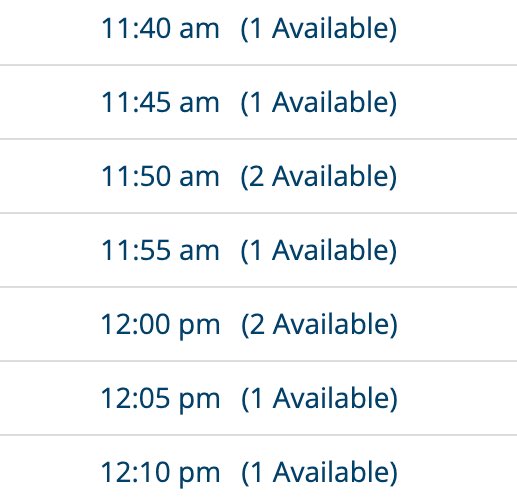 Available times to donate blood at MGHS on a January 26, 2022. We also have an opening at 11:20. E-mail acheney@mgusc.k12.in.us to reserve your spot. #WeAreMG