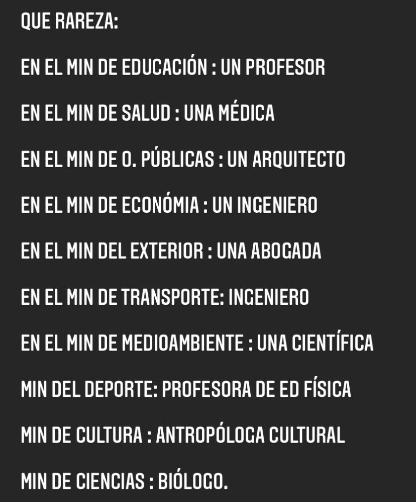 NinaAmarga's tweet photo. Cuando había pasado esto? Día negro para los ingenieros comerciales uwu #GabinetedeBoric #gabinete https://t.co/rOGTpwWCGb