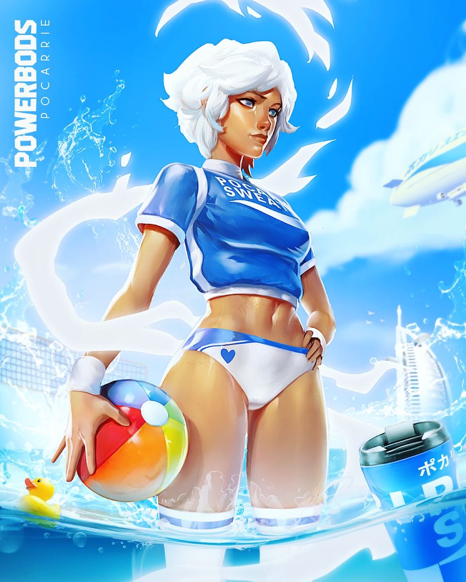 Here’s another one of my #foodgirls , actually beverage girl tbh ! I love #pocarisweat a lot so I decided to make a gijinka outta it ! 

I was itching to put outlines on but but decided to try this new clean style out ☺️❤️

#art #babe #beach #power #pocari #beautiful
