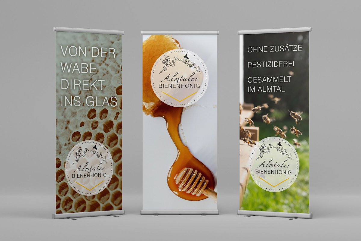 ATMNetMarketing's tweet photo. Für unseren eigenen Honig🍯haben wir ein Logo entworfen und darauf aufbauend ein CD entwickelt. #atmnet #logodesign #logo #design #corporatedesign #brand #branding  #marketing #honey
PS: Der Honig wird (noch) nicht verkauft, aber wann, dann wissen wir wie 😁 https://t.co/HnhiC4AqhK