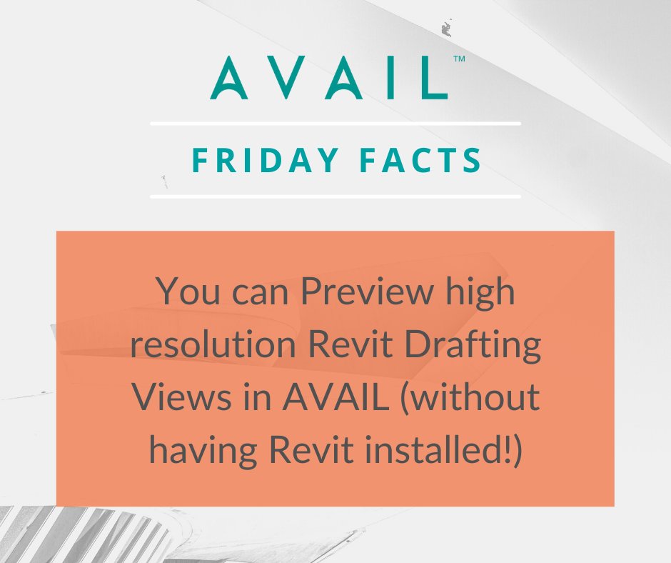 AVAIL Twitter Tweet: Have you ever seen a Revit Drafting View visualized as its own discrete, searchable, previewable object, without needing to even open Revit?  This is the new paradigm with AVAIL Harvest. 

Learn more about the vast functionality of AVAIL:  https://t.co/TEy9kBKpwE https://t.co/mfHByScyB1