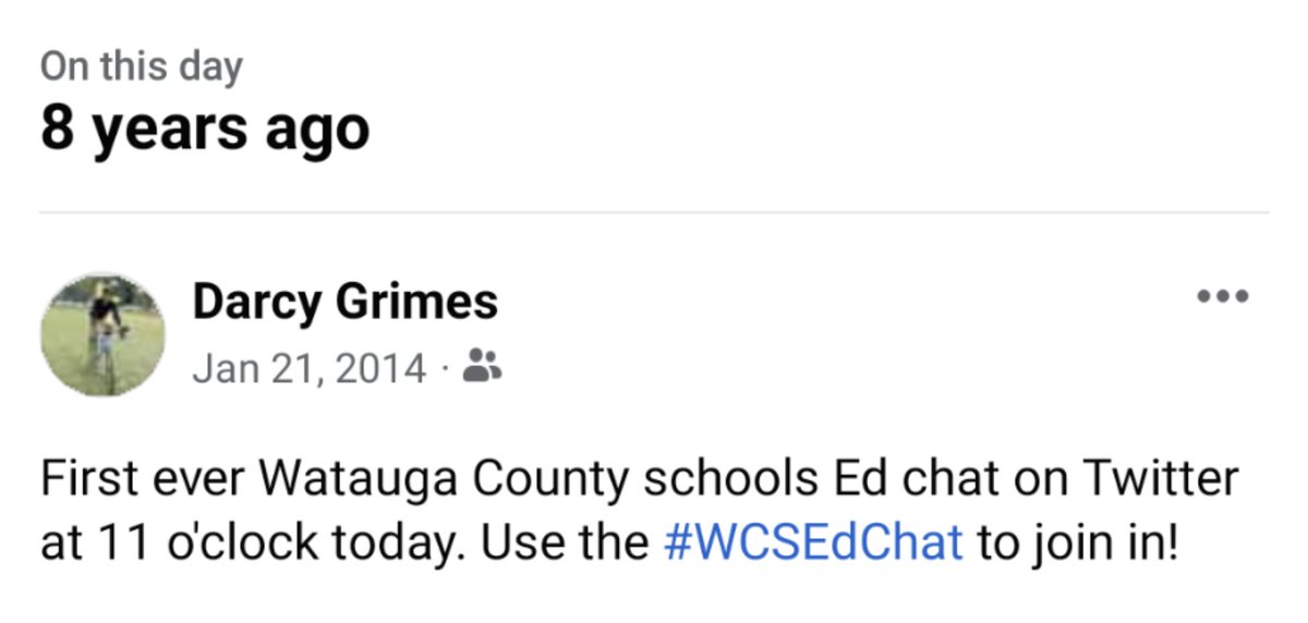 8 years!?! #wcsedchat was born in <a href="/WataugaSchools/">Watauga County Schools</a> 8 years ago today!