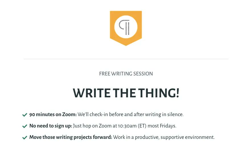 The first Write the Thing of the New Year is here!! I'll be there at 10:30AM, sign up here: buff.ly/33tfjMv