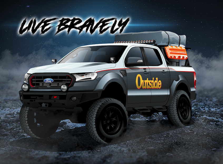 Nice illustration of our "Outside magazine" Adventure Vehicle.  <a href="/outsidemagazine/">Outside Magazine</a> <a href="/gaiagps/">Gaia GPS</a> <a href="/FordTrucks/">Ford Trucks</a>